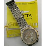 An Invicta stainless steel cased bracelet chronograph, the movement with sweeping seconds,