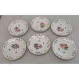 A set of six late 19thC Meissen porcelain plates, decorated with flora, insects and butterflies 9.