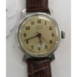 A 1940s Veto military type stainless steel cased wristwatch, the movement with sweeping seconds,