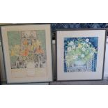 Joanna Allen - two still life floral studies watercolours bearing signatures 27'' x 20'' & 20''