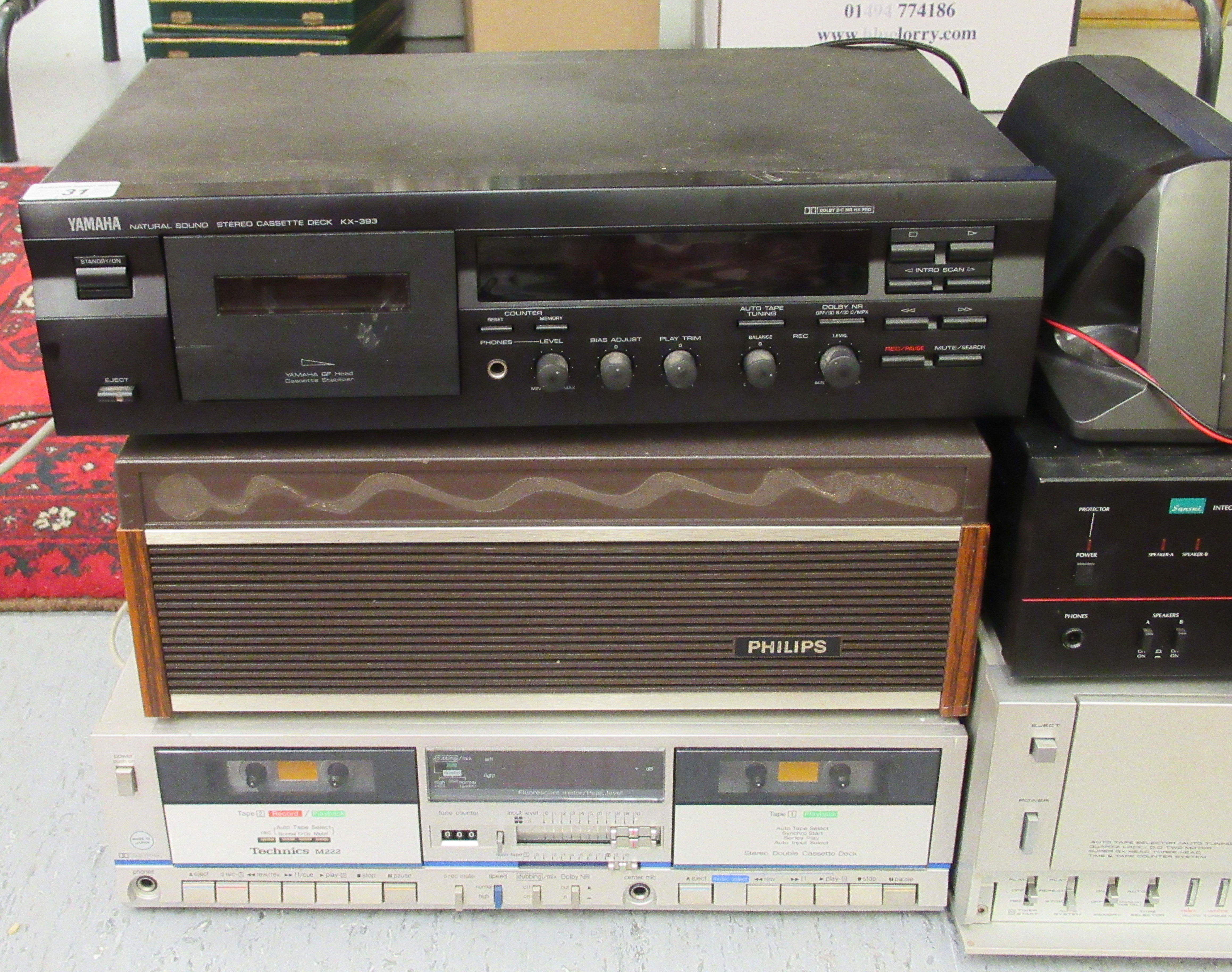 Audio equipment: to include Technics M222 dual cassette player and a Yamaha Natural Sound stereo - Image 2 of 5