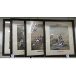 A series of four late Victorian framed coloured engravings of Hawking, viz.