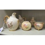 Royal Worcester blush ivory glazed china collectables: to include a flatback jug bears a date