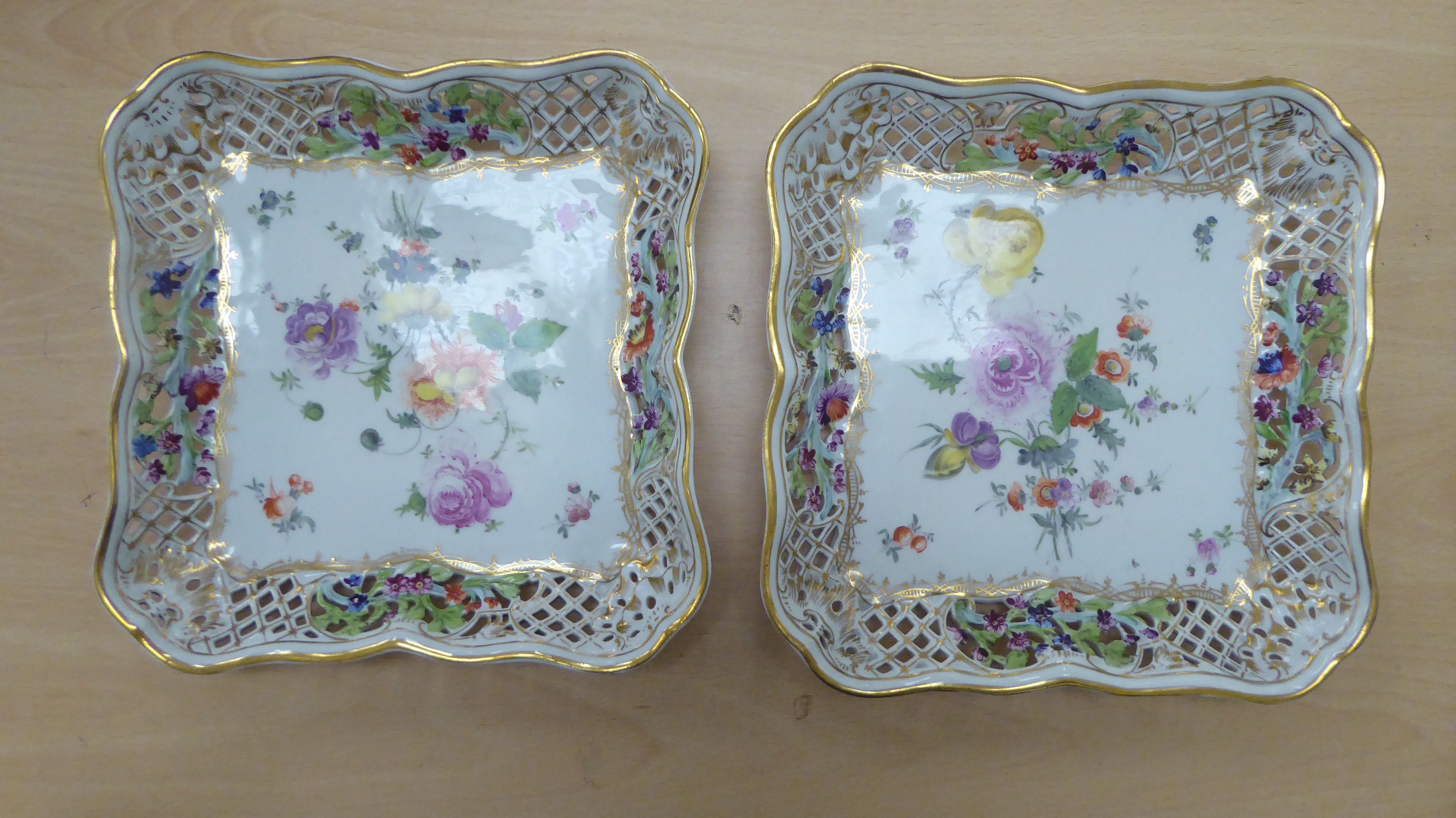 A late 19thC Continental porcelain dessert service, - Image 2 of 4