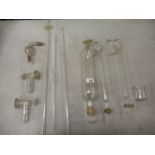 Various glass chemistry test tubes,