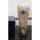 A 2001 Moorcroft pottery vase of slender form,