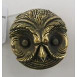 A cast brass owl design vesta case 11
