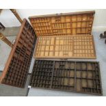 Four early/mid 20thC printers block trays LAF