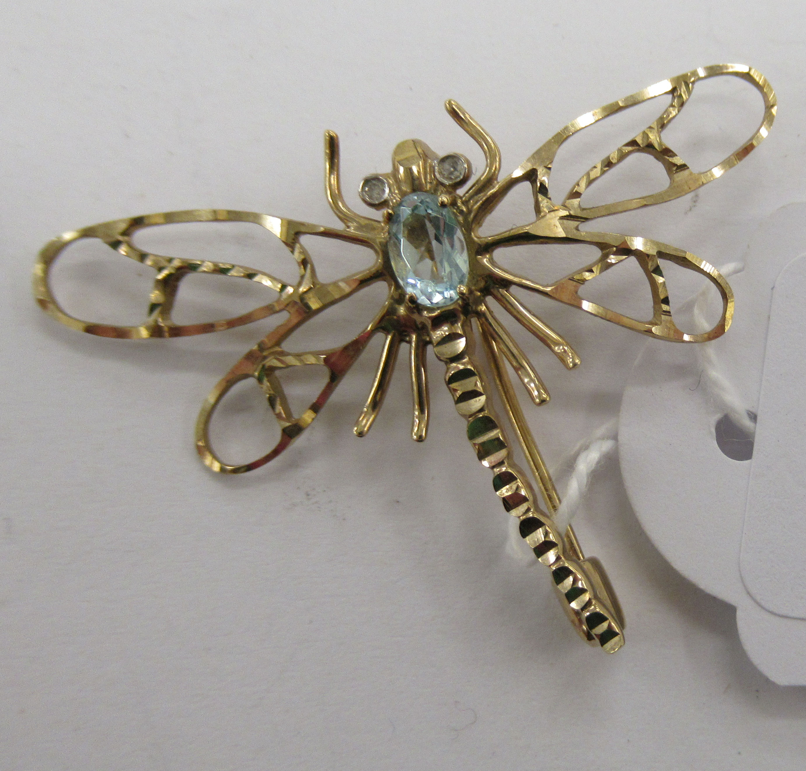 A 9ct gold dragonfly brooch,