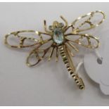 A 9ct gold dragonfly brooch,