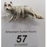 A silver miniature model standing fox 11