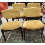 A set of four 1960s/70s Dalescraft teak framed dining chairs with upholstered backs and seats