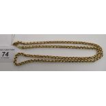 A Continental gilded 9ct gold belcher link neckchain,