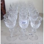 Thirteen Waterford crystal Curraghmore pattern pedestal wines;