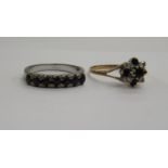 Jewellery: to include a 9ct gold diamond and sapphire cluster ring 11