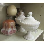 Glassware: to include a late Victorian plaque vase,