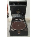 A mid 20thC HMV portable gramophone,