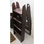 A pair of modern mahogany three tread,