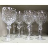 Sixteen Waterford crystal Curraghmore pattern pedestal wines OS4