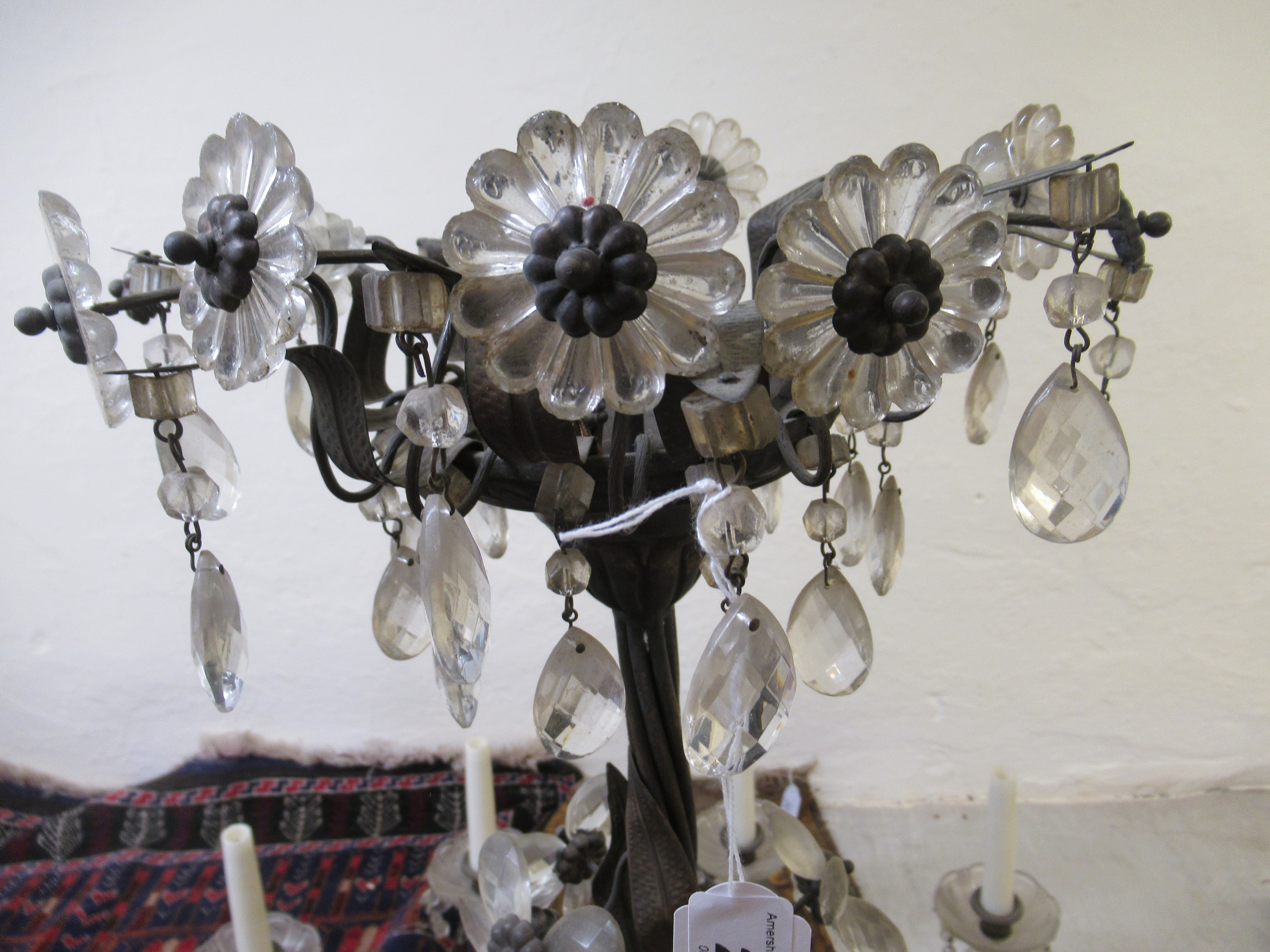 A chandelier, comprising twelve scrolled, candle style fittings, - Image 2 of 5