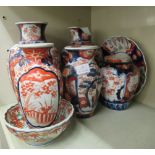 Early 20thC Japanese Imari porcelain: to include a pair of vases,