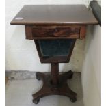 A William IV mahogany sewing table with a basket drawer,