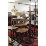 Small furniture: to include a mid 20thC burr walnut finished occasional table 22''h 16''w BSR