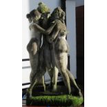 A version of 'The Three Graces' a carved marble group 76''h overall (This Lot was delivered by