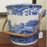 An early 20thC Copeland Spode china Italian pattern bucket with a cane handle 11''h BL