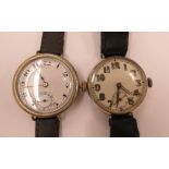 Two Great War officers' trench watches, viz.