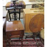 Small furniture: to include a 1920s mahogany torchere with a reeded column,