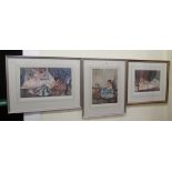 Three Russell Flint prints - scantily clad women Limited Edition 3/850,
