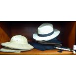 'Vintage' and later ladies' fashion accessories: to include six hats and two parasols BSR