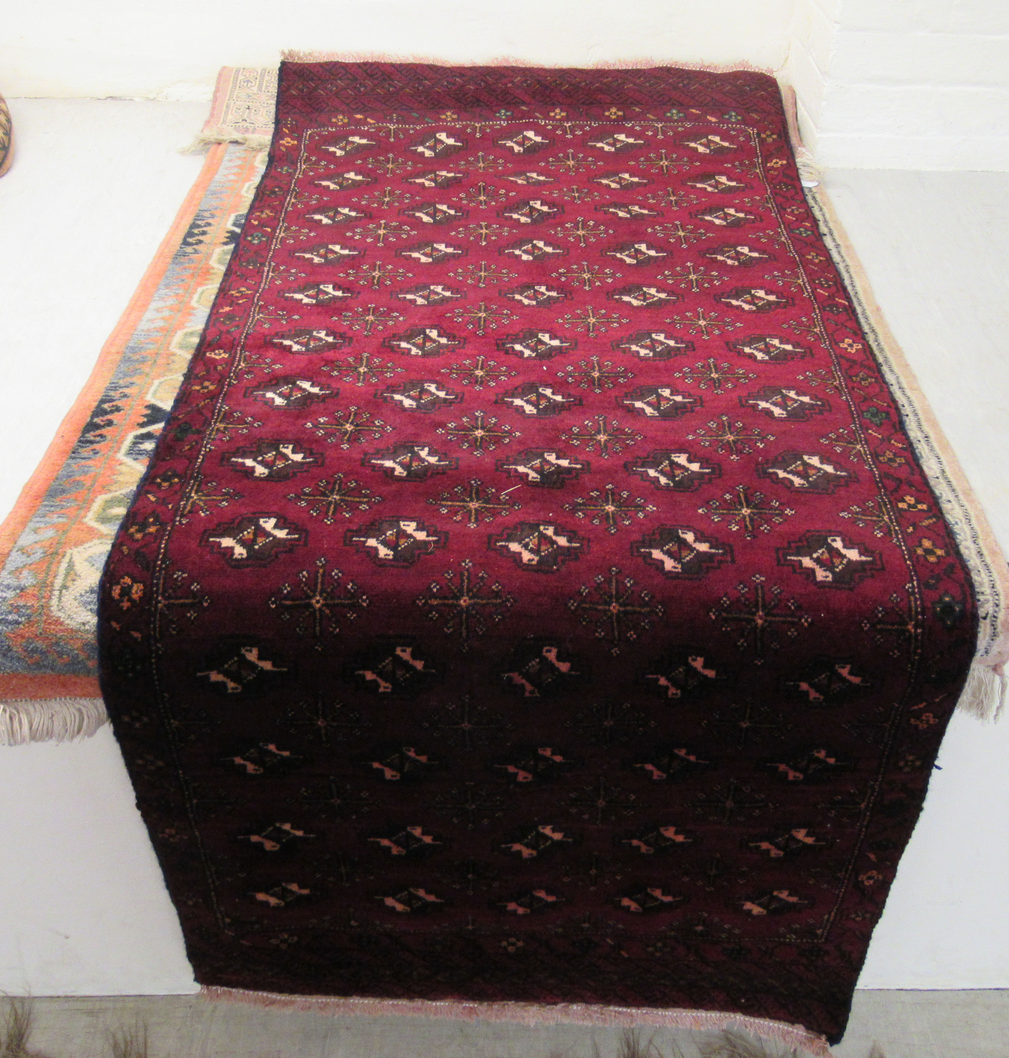 Four Persian and other rugs: to include a Turkoman, - Image 2 of 4