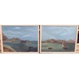 G Townsend - two Mediterranean coastal scenes oil on board bearing signatures 18'' x 24''