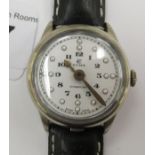 A 1940s/50s Cyma Cymaflex stainless steel cased braille wristwatch, faced by an Arabic dial,
