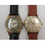 A 1940s Anker gold plated and stainless steel cased wristwatch, the movement with sweeping seconds,