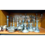 Silver plated tableware: to include a pair of early 20thC Mappin & Webb twin branch candelabra