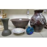 Studio pottery: to include a Peter Heanly stoneware bowl of oval form,