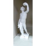 In the manner of Doccia, an ivory glazed porcelain standing figure,