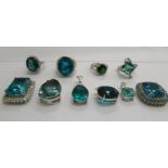 Gem set costume jewellery: to include rings and pendants 11