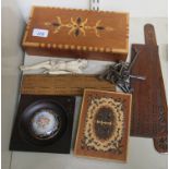 A mixed lot: to include two teak cribbage boards;