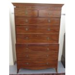 An early 19thC mahogany chest-on-chest,