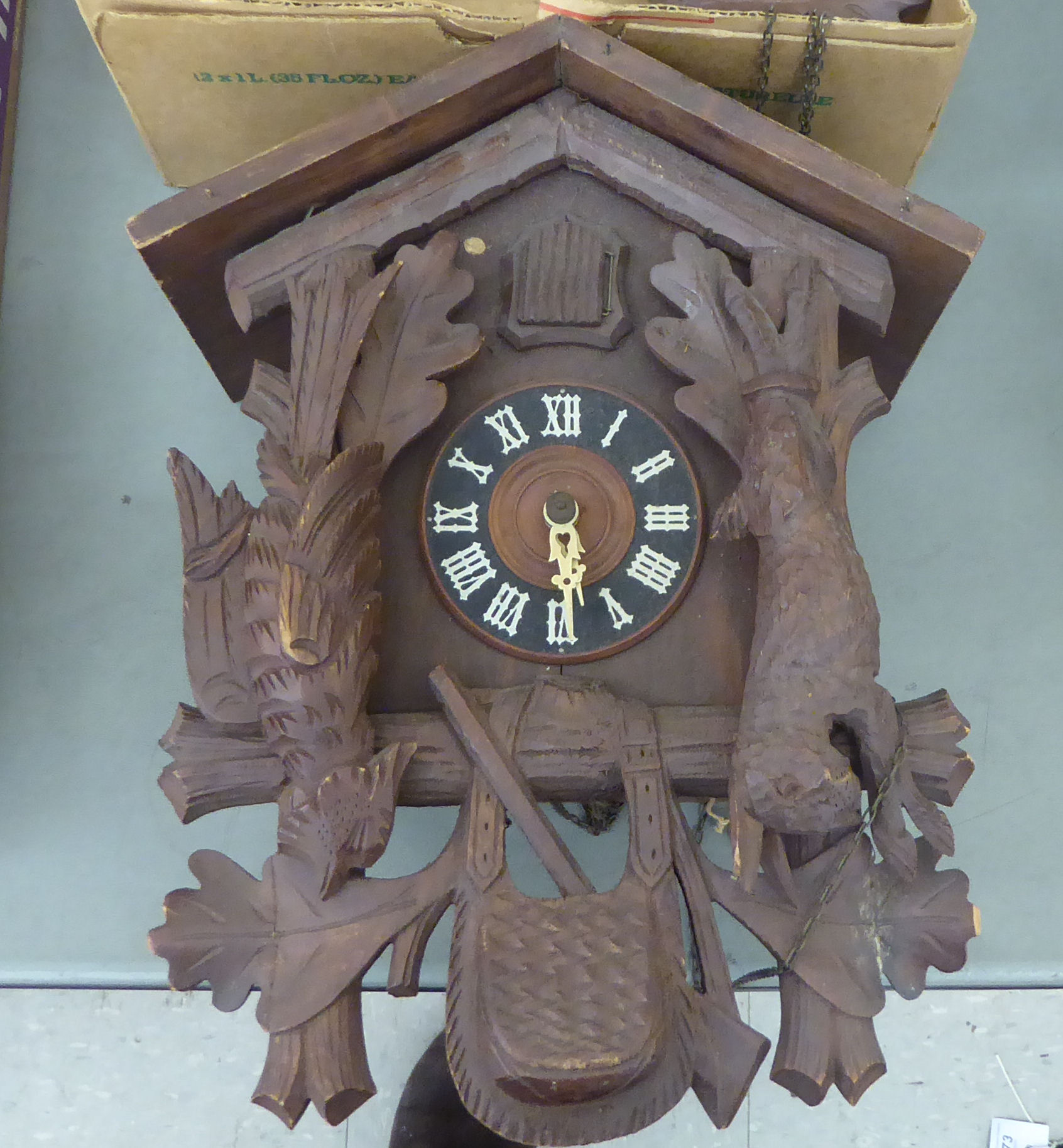 A mid 20thC carved Black Forest cuckoo clock, - Image 2 of 2