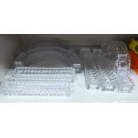 Baccarat glass entree dishes: to include rectangular,