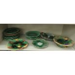 Ceramics: to include a late 19thC Maiolica leaf design dish 8''dia OS5