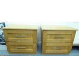 A pair of modern light stained beech,