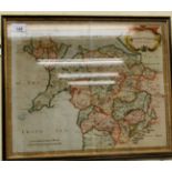 An 18thC Robert Morden coloured map 'North Wales' with a scrolled title cartouche and scales 14''