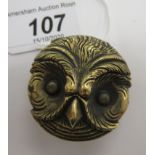A cast brass owl design vesta case 11
