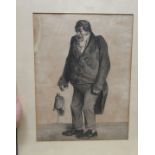 After * Daumio - a caricature study of a man wearing a tailcoat print 11'' x 8'' framed